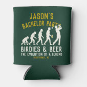 Grappige Golf Evolutie Bachelorfeest Birdies Bier Blikjeskoeler (Voorkant)