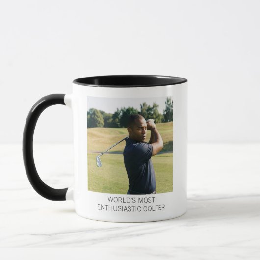 Grappige golf foto op maat voor enthousiaste golfe mok (Links)