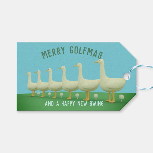 Grappige Golf Ganzen Golfmas Vakantie Geschenk Lab Cadeaulabel (Voorkant (Horizontaal))