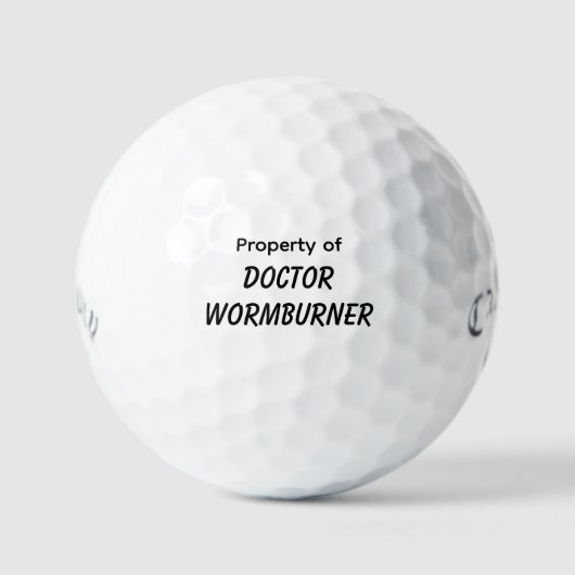 Grappige Golf Gift Joke Wormburner Golfballen (Voorkant)