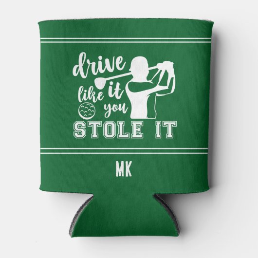 Grappige Golf Green Drive Zoals gestolen het Monog Blikjeskoeler (Voorkant)