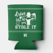 Grappige Golf Green Drive Zoals gestolen het Monog Blikjeskoeler (Achterkant)