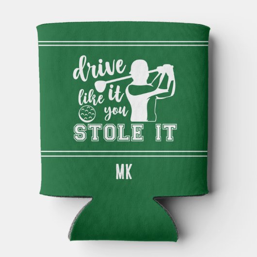 Grappige Golf Green Drive Zoals gestolen het Monog Blikjeskoeler (Achterkant)