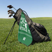 Grappige Golf Groene Witte Monogram Drive Zoals St Golfhanddoek (Groen)