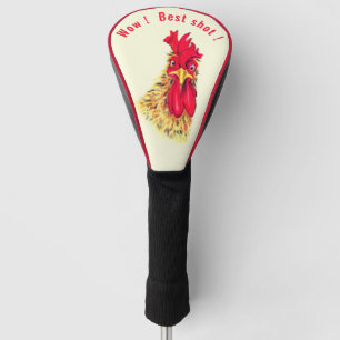 Grappige Golf Hoofddeksel Verraste Haan Uw Tekst Golfheadcover