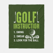 grappige Golf instructies woordkunst Fleece Deken (Voorkant)