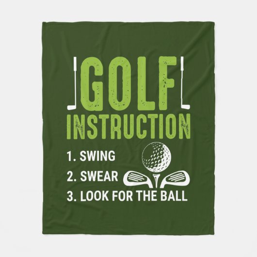 grappige Golf instructies woordkunst Fleece Deken (Voorkant)