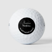 Grappige Golf Joke Custom Namen Zwart Wit Minimal Golfballen (Voorkant)