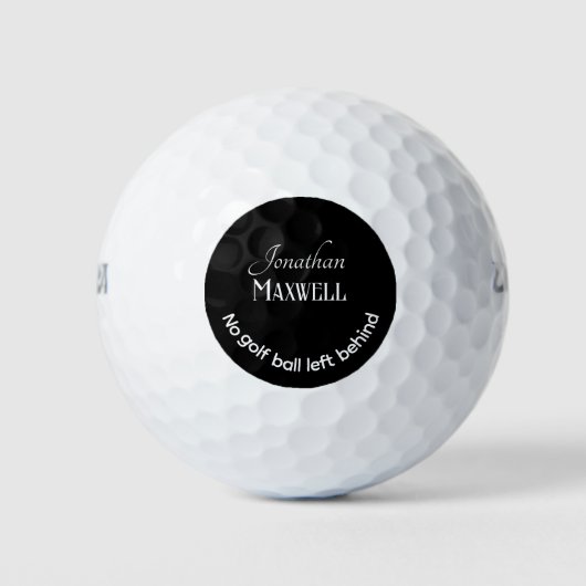 Grappige Golf Joke Custom Namen Zwart Wit Minimal Golfballen (Voorkant)