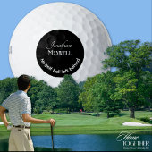 Grappige Golf Joke Custom Namen Zwart Wit Minimal Golfballen