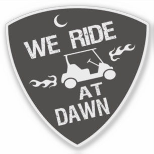 Grappige Golf Kaart We rijden bij zonsopgang Sticker