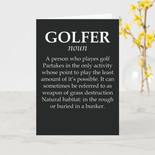 Grappige Golf Kaarten Voor Golfer Vader Opa Humor (Gele Bloem)