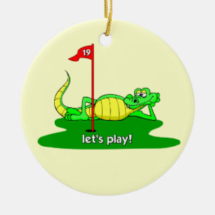 grappige golf keramisch ornament