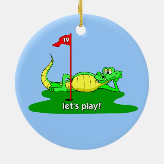 grappige golf keramisch ornament (Achterkant)