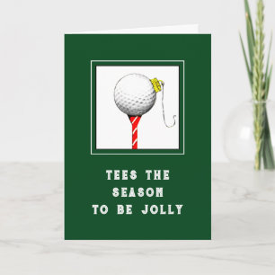 Grappige Golf Kerst Feestdagen Kaart