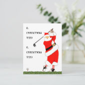 Grappige Golf Kerst Feestdagenkaart (Staand voorkant)