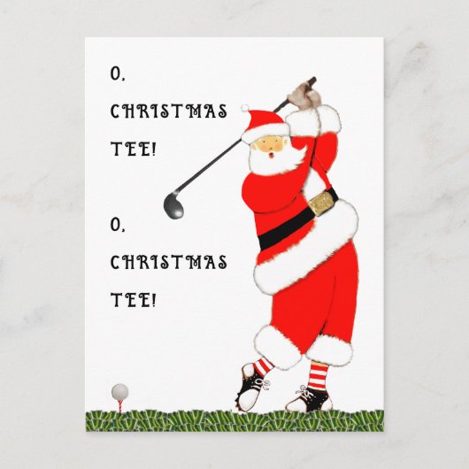 Grappige Golf Kerst Feestdagenkaart (Voorkant)