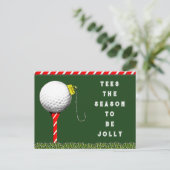 Grappige Golf Kerst Feestdagenkaart (Staand voorkant)
