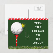 Grappige Golf Kerst Feestdagenkaart (Voorkant / Achterkant)