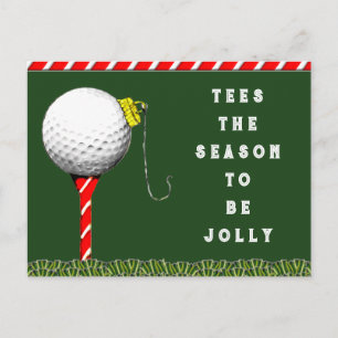 Grappige Golf Kerst Feestdagenkaart