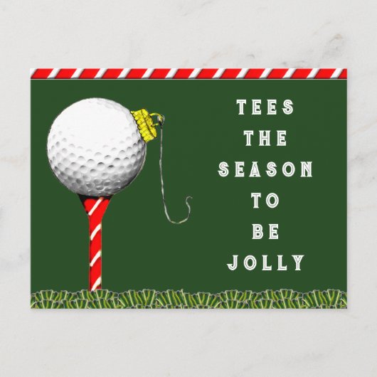 Grappige Golf Kerst Feestdagenkaart (Voorkant)
