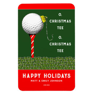 Grappige golf kerstkaart magneet