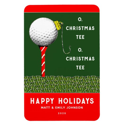 Grappige golf kerstkaart magneet (Verticaal)