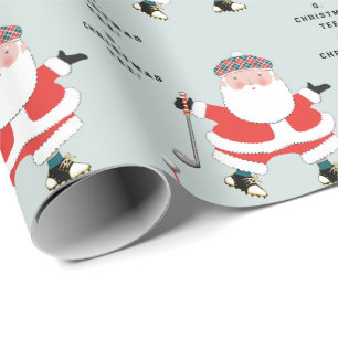 Grappige golf Kerstmis Cadeaupapier