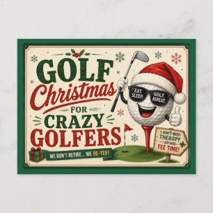 Grappige golf kerstuitspraak voor golfers feestdagenkaart