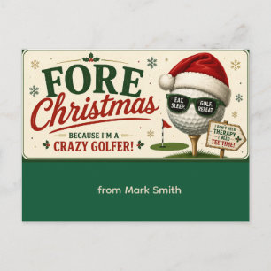Grappige golf kerstzin voor golfers feestdagenkaart