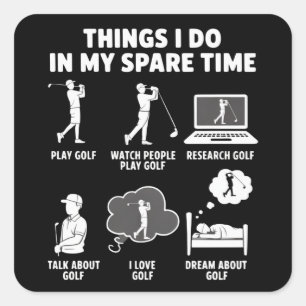 Grappige Golf Liefhebber Coach Cadeaus Vader Opa G Vierkante Sticker