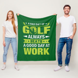 Grappige golf liefhebbers woordkunst fleece deken