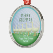 Grappige Golf Merry Golfmas Golfer gepersonaliseer Metalen Ornament (Links)