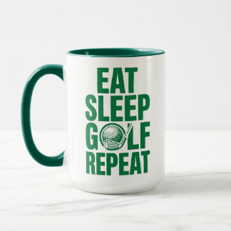 Grappige Golf Mok, Eten Slapen Golf Herhalen Gift  Mok