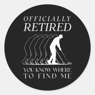 Grappige Golf Officieel Gepensioneerde Golfer Golf Ronde Sticker
