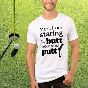 Grappige Golf Quote Staring Your Butt hoe je zet Tri-Blend Shirt