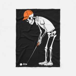 Grappige Golf Skelet Golf Halloween Golfen Sport Fleece Deken