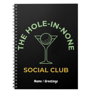 Grappige Golf Sociale Club Humor Hole-In-None Mart Notitieboek