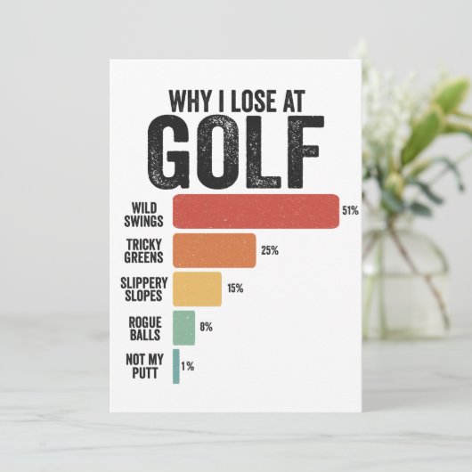 Grappige Golf Sport Waarom Ik Verlies Bij Golfen S Bedankkaart (Staand voorkant)