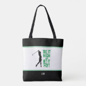 Grappige Golf Spreuk Modern Groen Zwart Tote Bag (Achterkant)