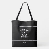 Grappige Golf Spreuk Modern Zwart Tote Bag (Achterkant)