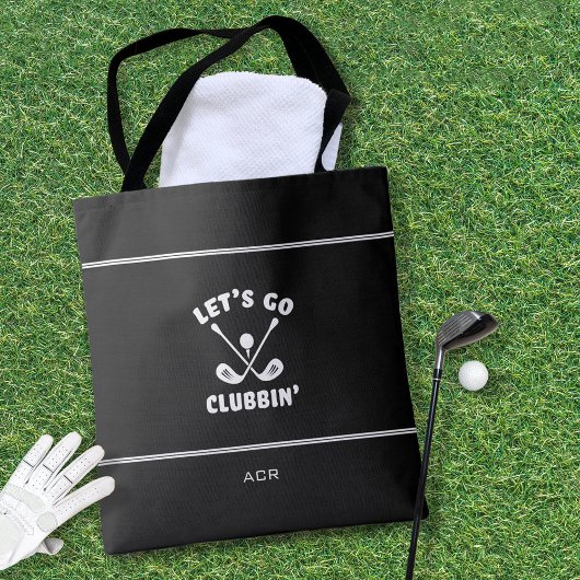 Grappige Golf Spreuk Modern Zwart Tote Bag