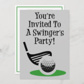 Grappige Golf Swinger Party Uitnodigen Kaart (Voorkant / Achterkant)