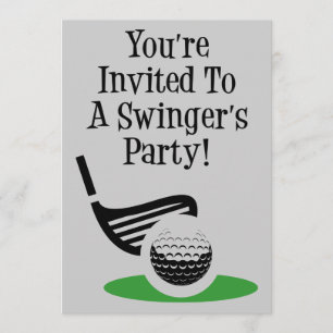 Grappige Golf Swinger Party Uitnodigen Kaart