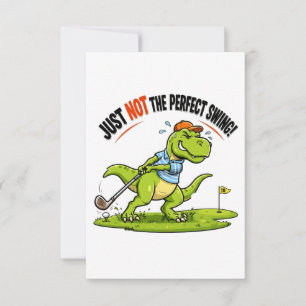Grappige Golf T-Rex Schattige Dinosaur Golf Cadeau Bedankkaart