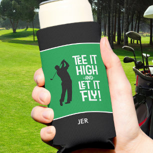 Grappige Golf T-Shirt Quote Mannelijke Zwarte Groe Seltzer Blikjeskoeler
