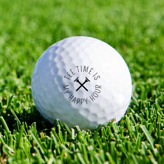 Grappige Golf Tee Tijd Is Mijn Happy Hour Modern Golfballen
