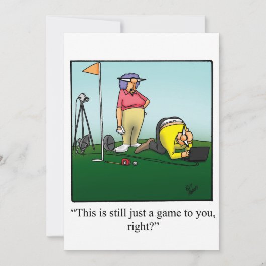 Grappige golf thematische trouwdag uitnodiging (Voorkant)