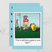 Grappige golf thematische uitnodiging voor jubileu (Voorkant / Achterkant)