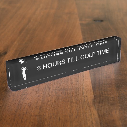 Grappige Golf Theme Desk Plaques Naambordje (Zijkant)